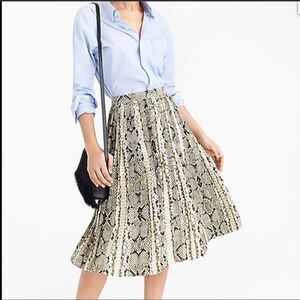 NWT J. Crew Pleated midi skirt in snakeskin print-M0587